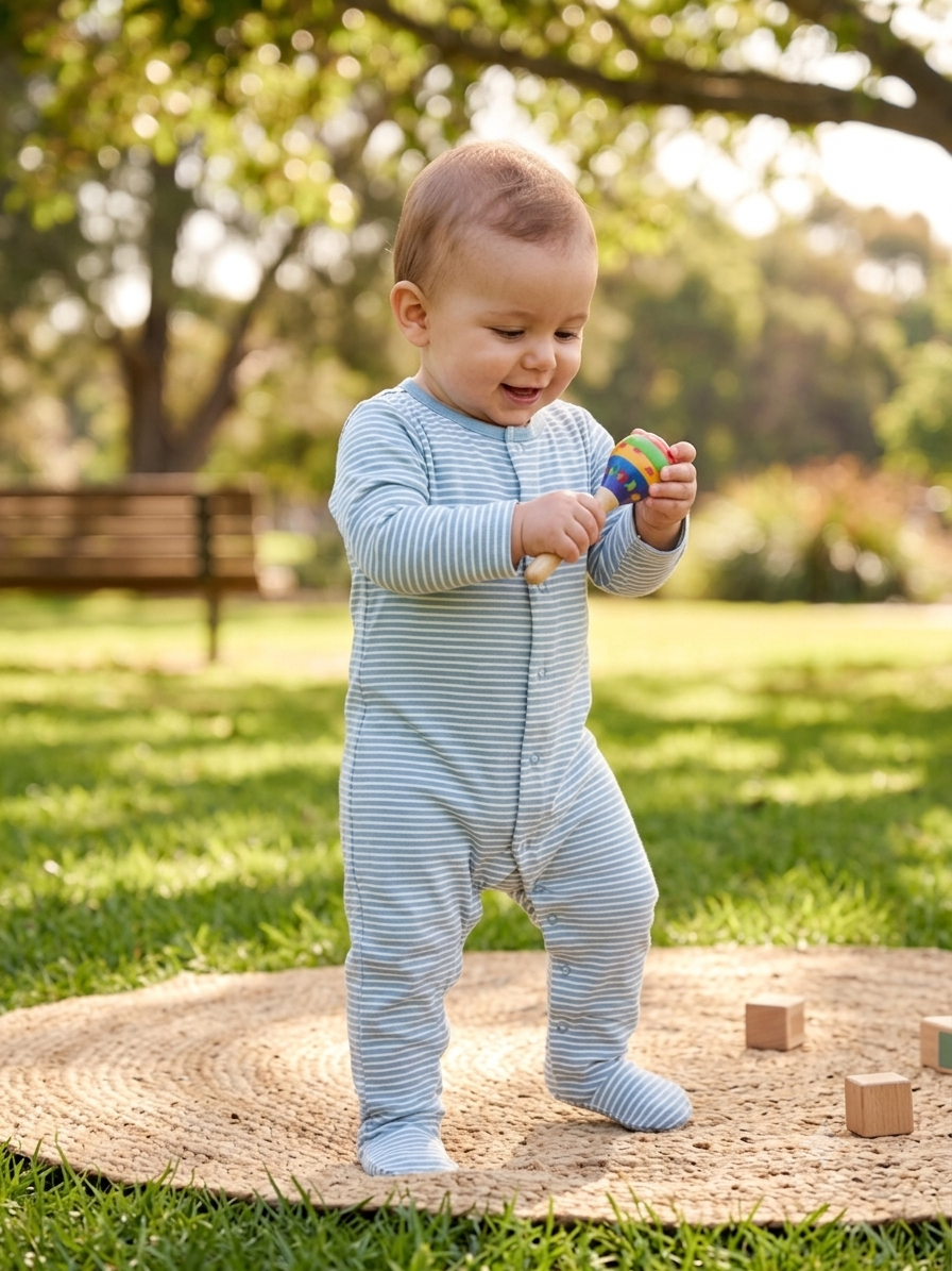 Soft Blue- baby Jumpsuit