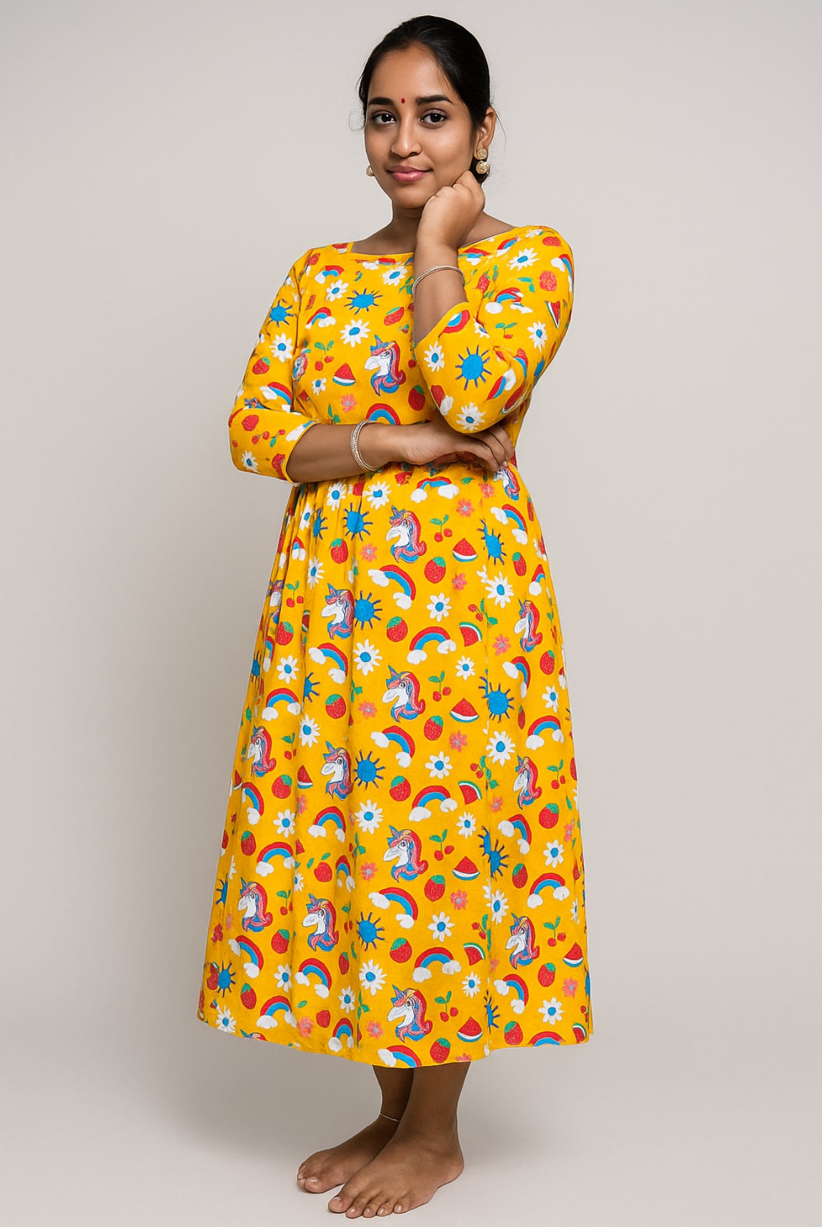 Yellow Women’s Non Feeding Full sleeve Maxiwear