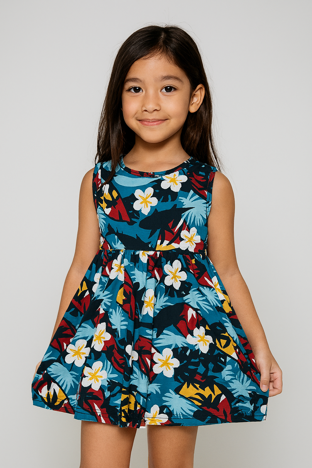 Flowers - Girls Sleeveless Frock