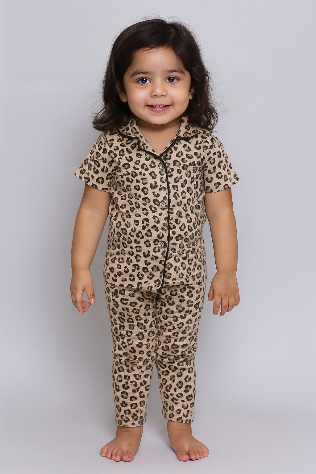Leopard - Kids Collar Night Suit
