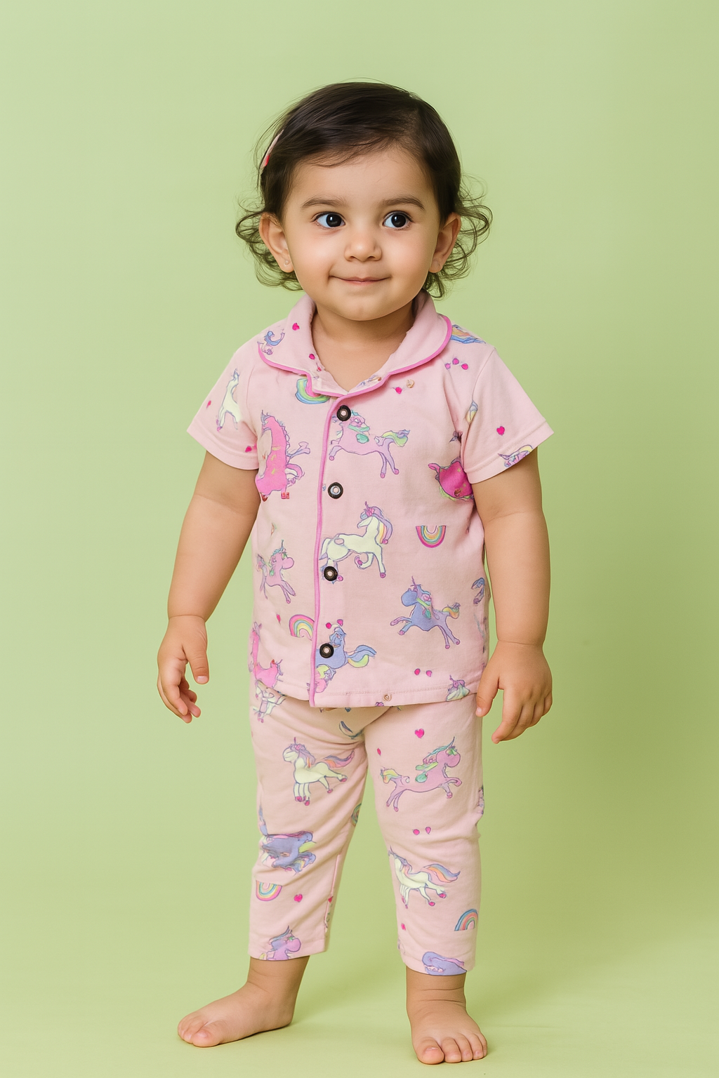 Cute Dino - Kids Collar Night Suit