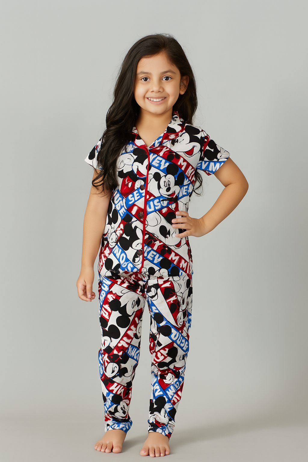 Mickey - Kids Collar Night Suit