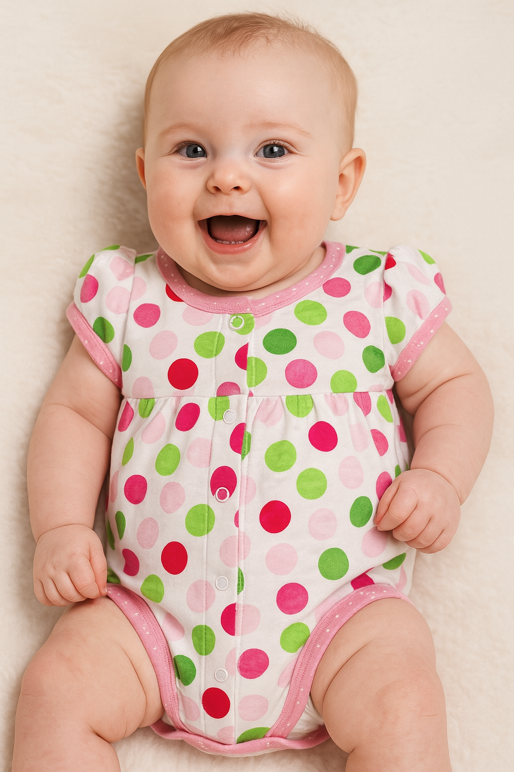 Pink Polka dots Romper