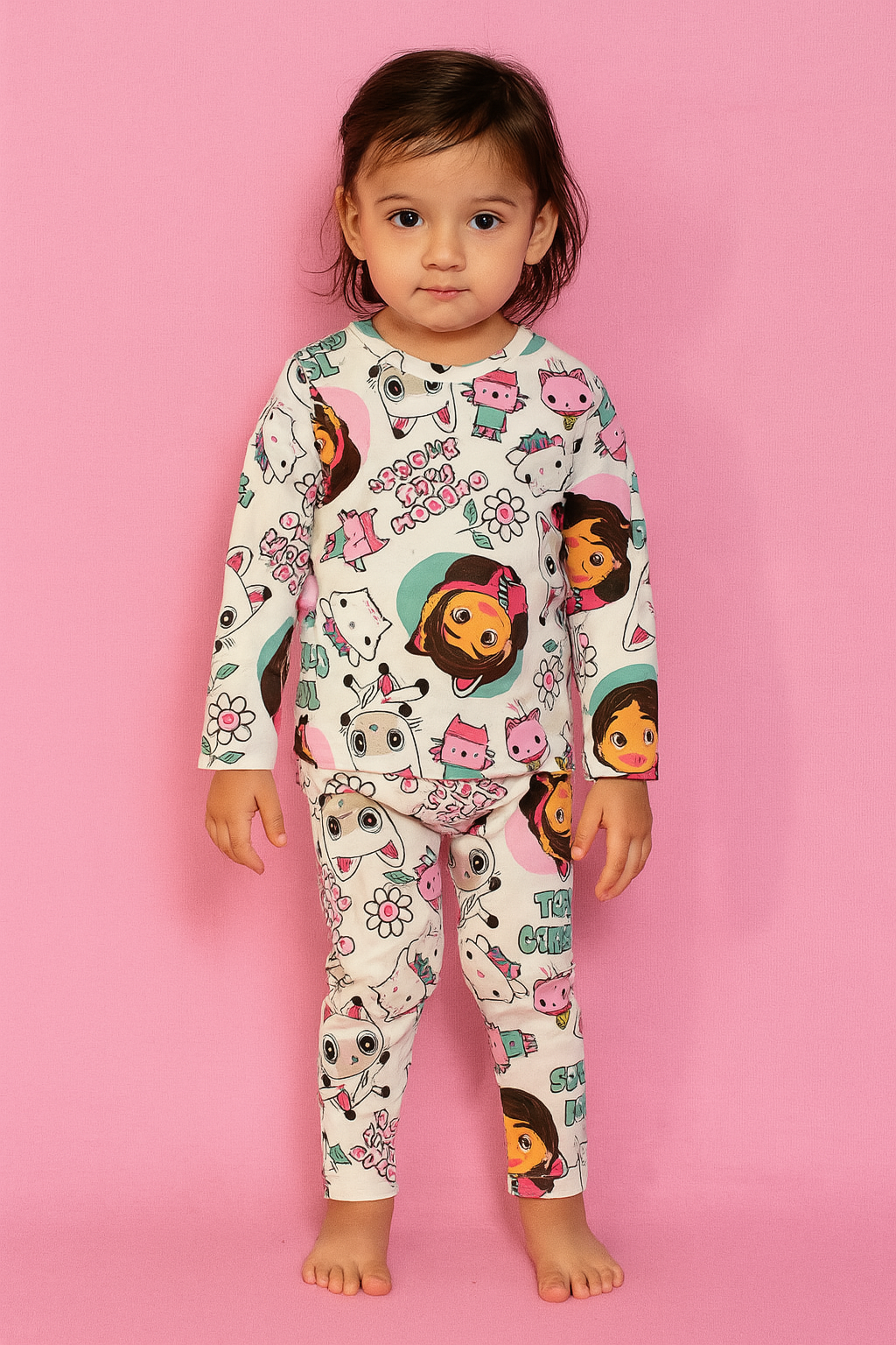 Kids Full Sleeve Set - WHITE & PINK