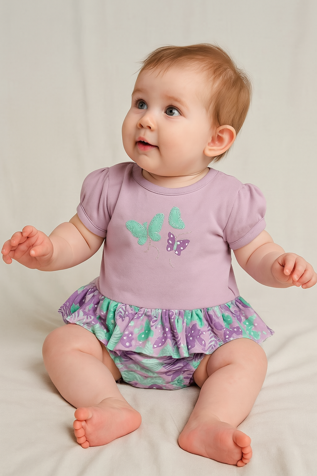 Violet & Butterfly Onesie frock
