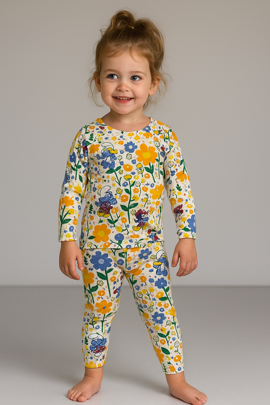 Girls Full Sleeve Set 002 - Florals & White