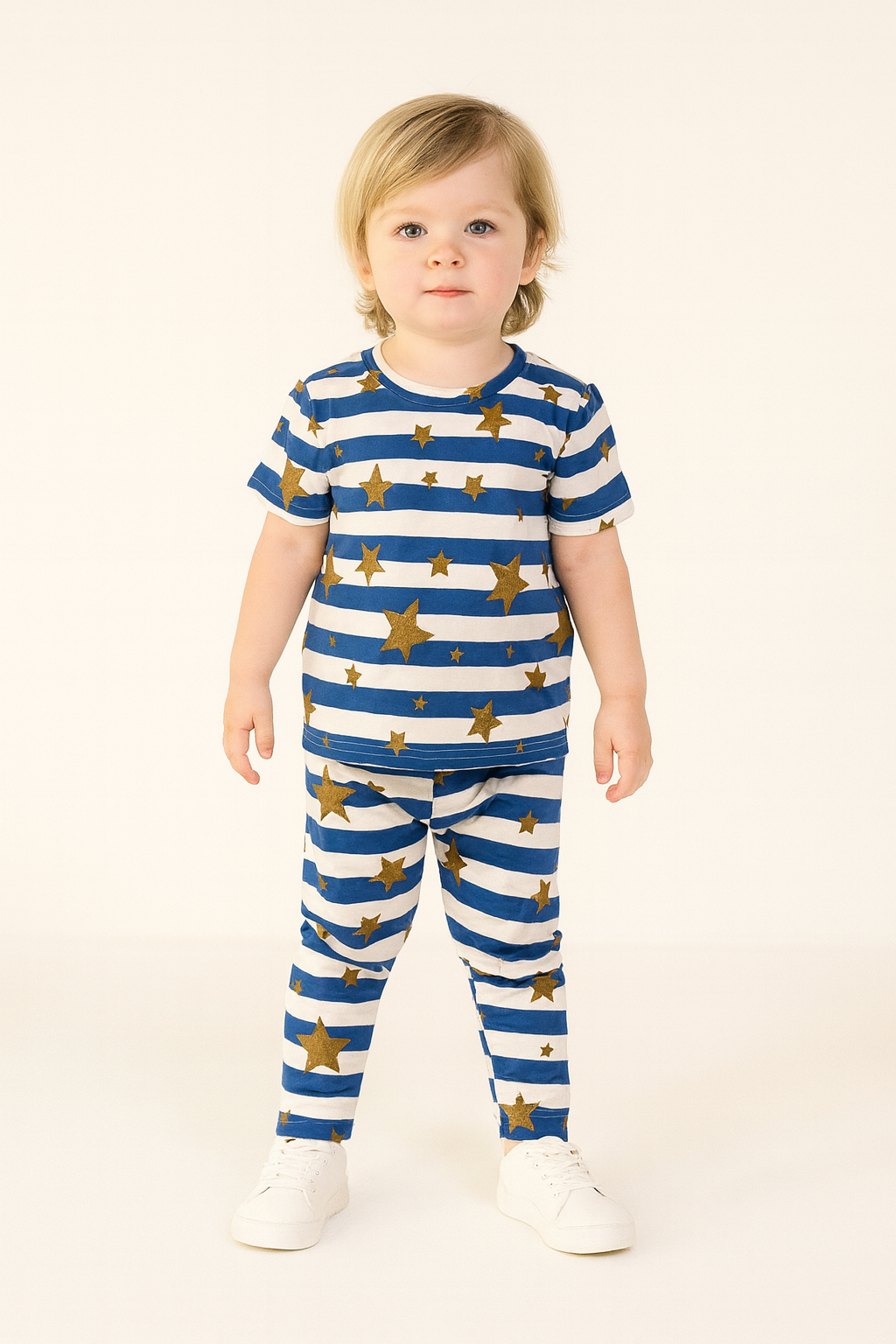 Kids Suit -Blue with white Pajama set for boys