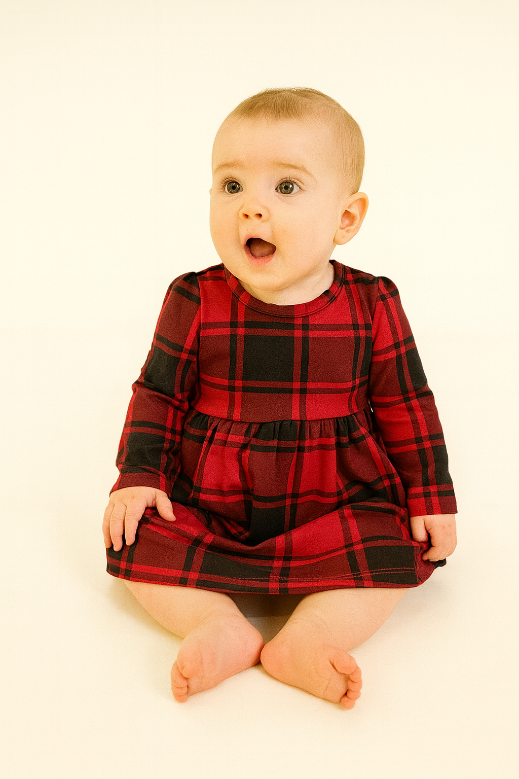 Red with black lines Onesie frock