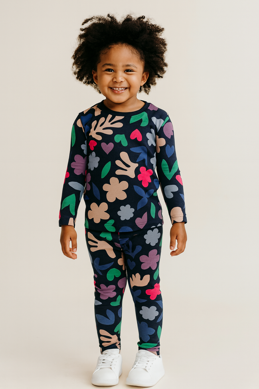 Premium loop net IN-007- LoopKnit Navy flowers