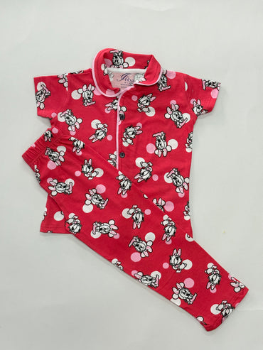 Red Collar Night Suit ,Sep:::004