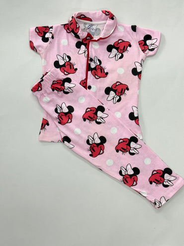 Pink Collar Night Suit ,Sep:::002