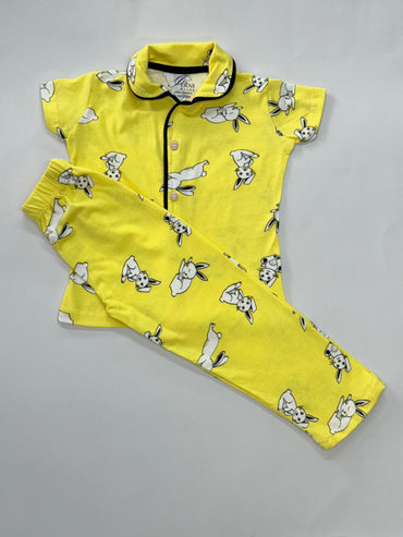 Yellow Collar Night Suit ,Sep:::001
