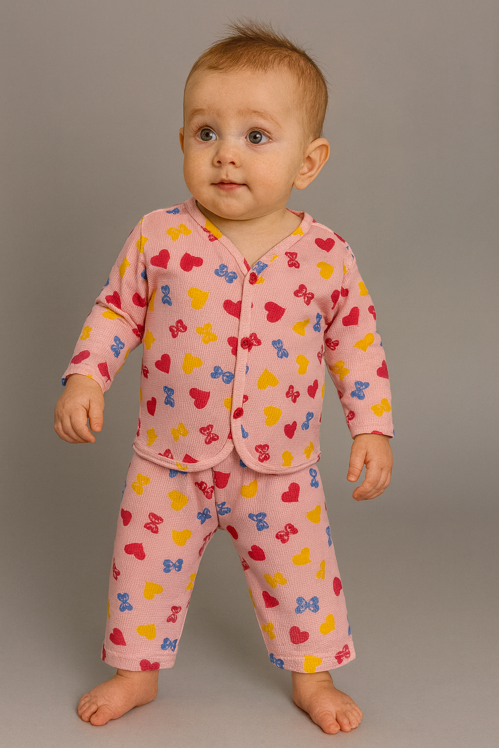 Full Sleeve Baby Jabla. Pink Red Heart in