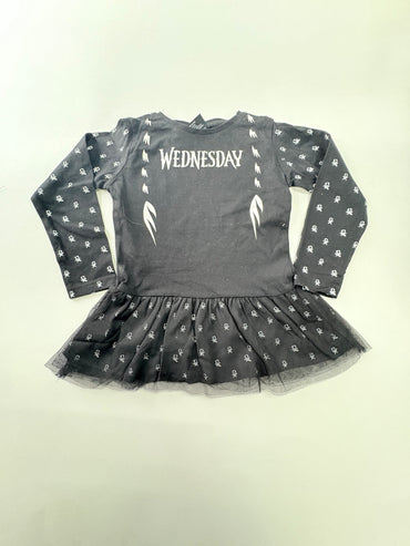 Black with Wednesday net Frock - Girls Frock