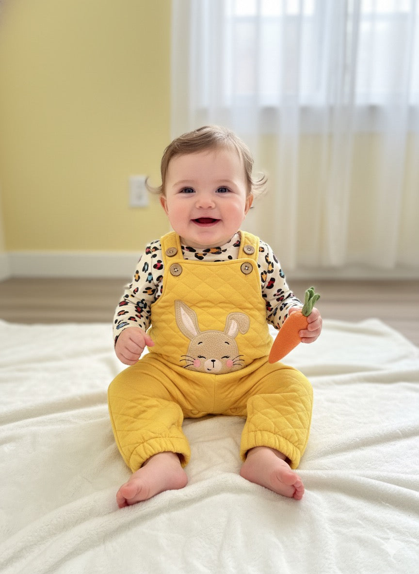 Yellow with rabbit - Dungaree