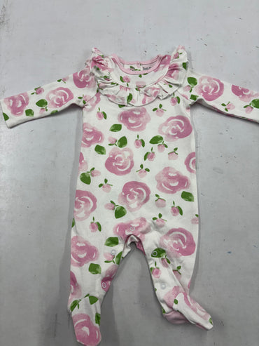 Pink & white Flower Baby full Jumpsuits