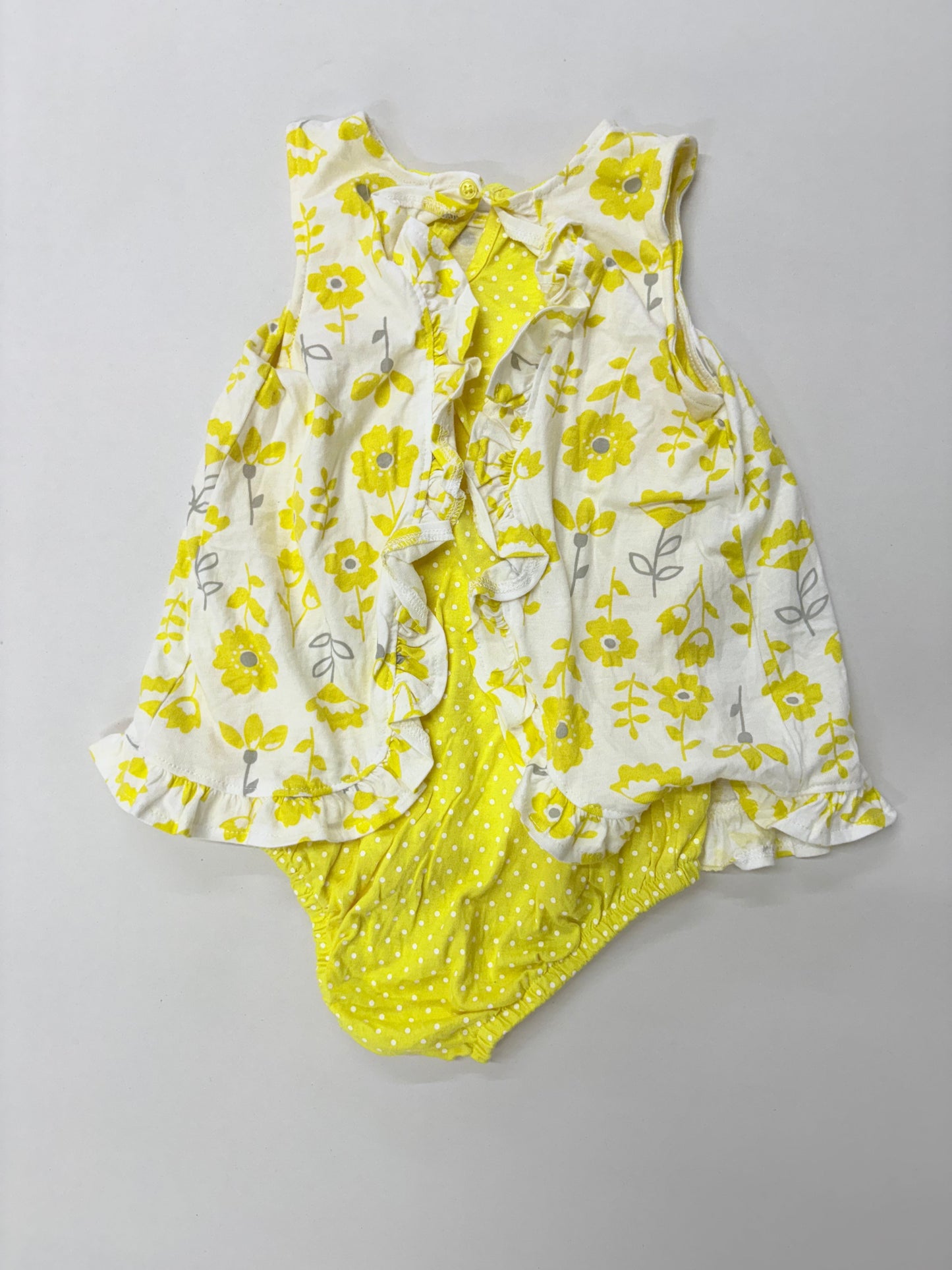 White with yellow flowers Onesies frock