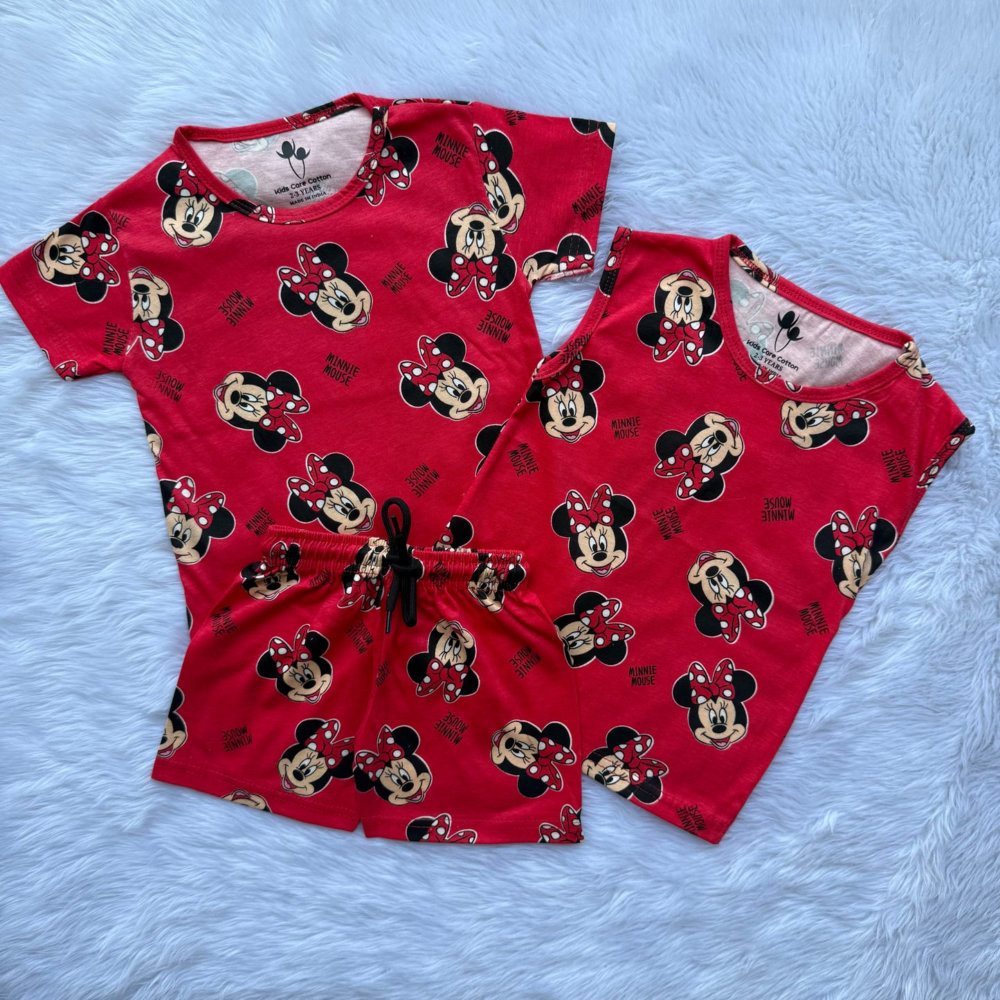 Red micky minnie - 3 Pc Co-ords Combo