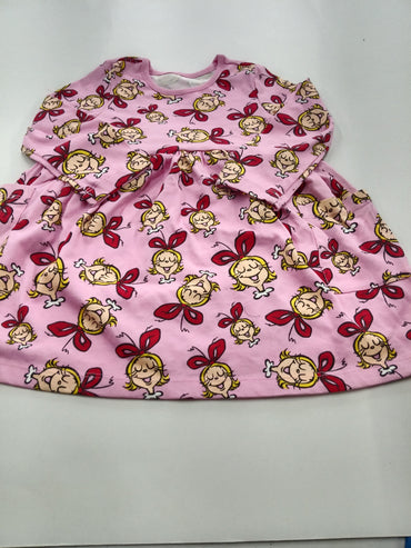 Pink girl with packet - full sleeve frock