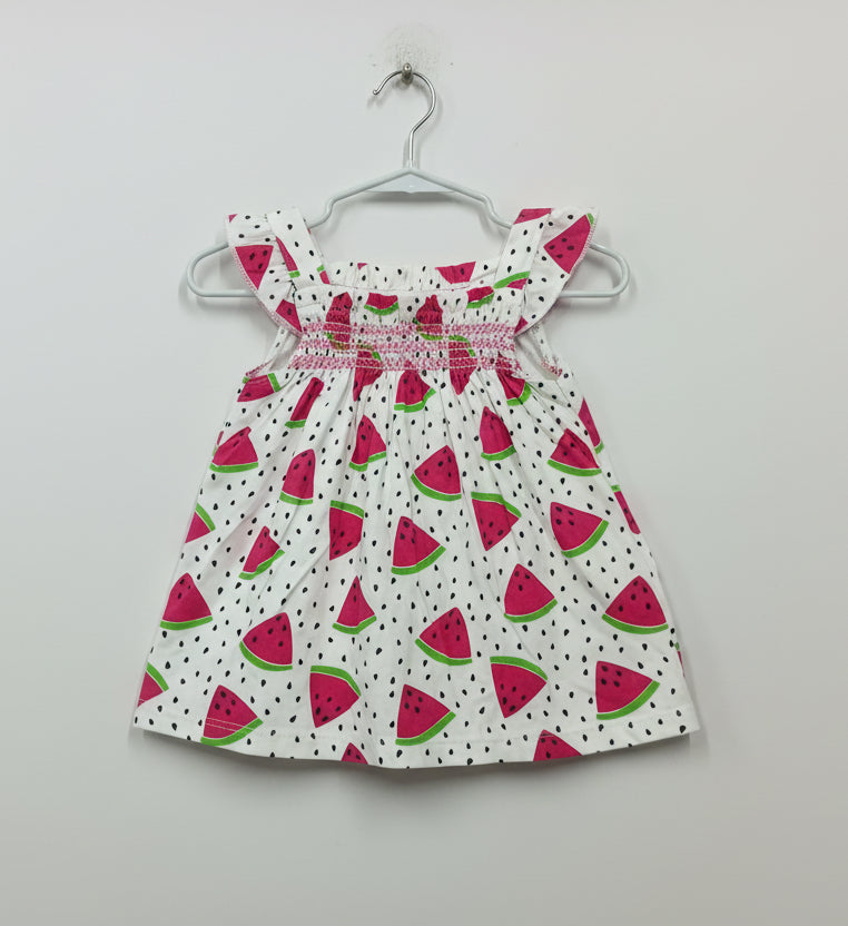 White with watermelon-Top-Sleeveless Frock