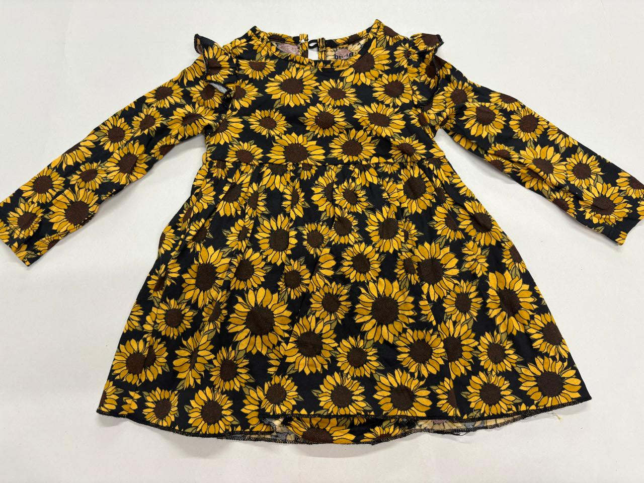 Black with sunflower -Onesies full sleeve frock