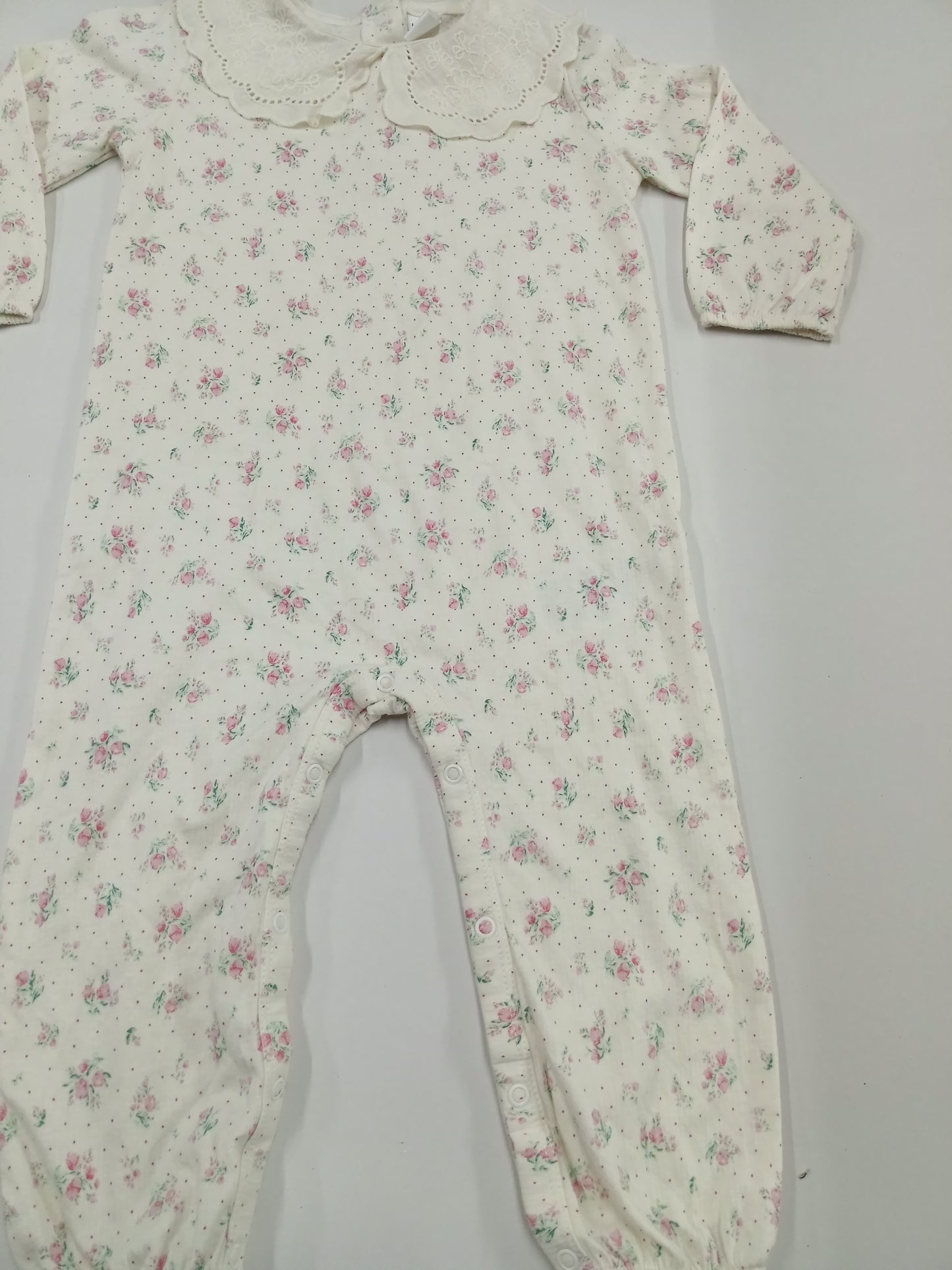 Collar pink flower -high Quality Baby Jumpsuit