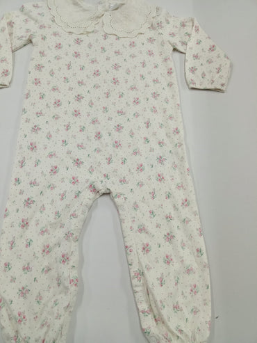 Collar pink flower -high Quality Baby Jumpsuit