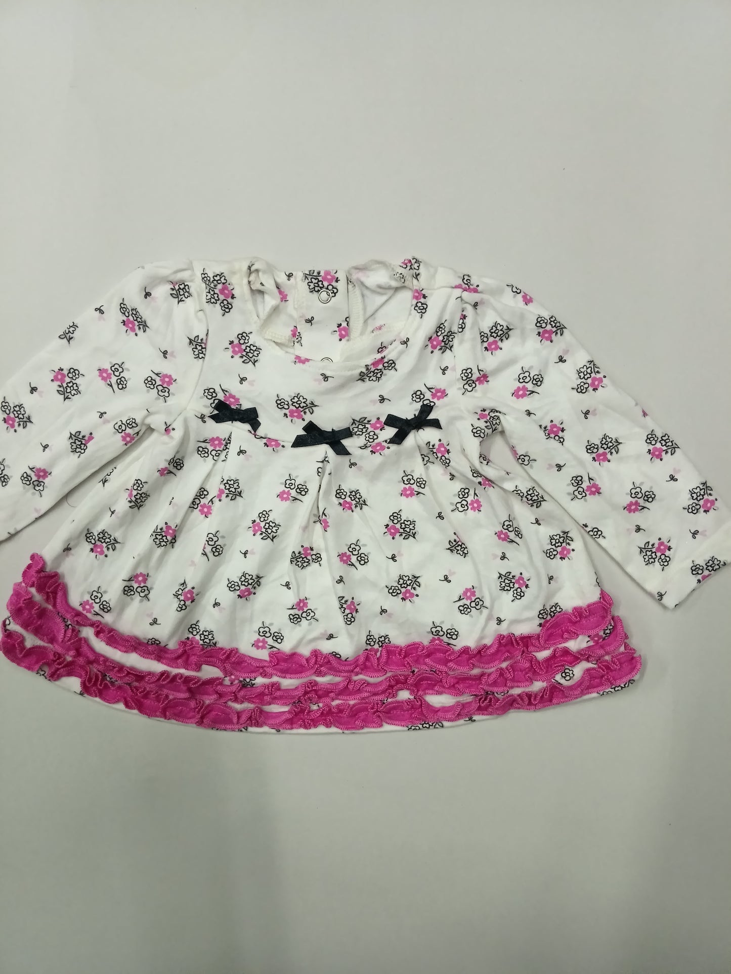 White with pink - Top -Sleeveless Frock