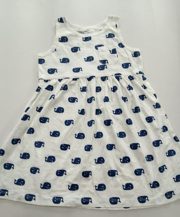 White with Elephant packet -Sleeveless Frock