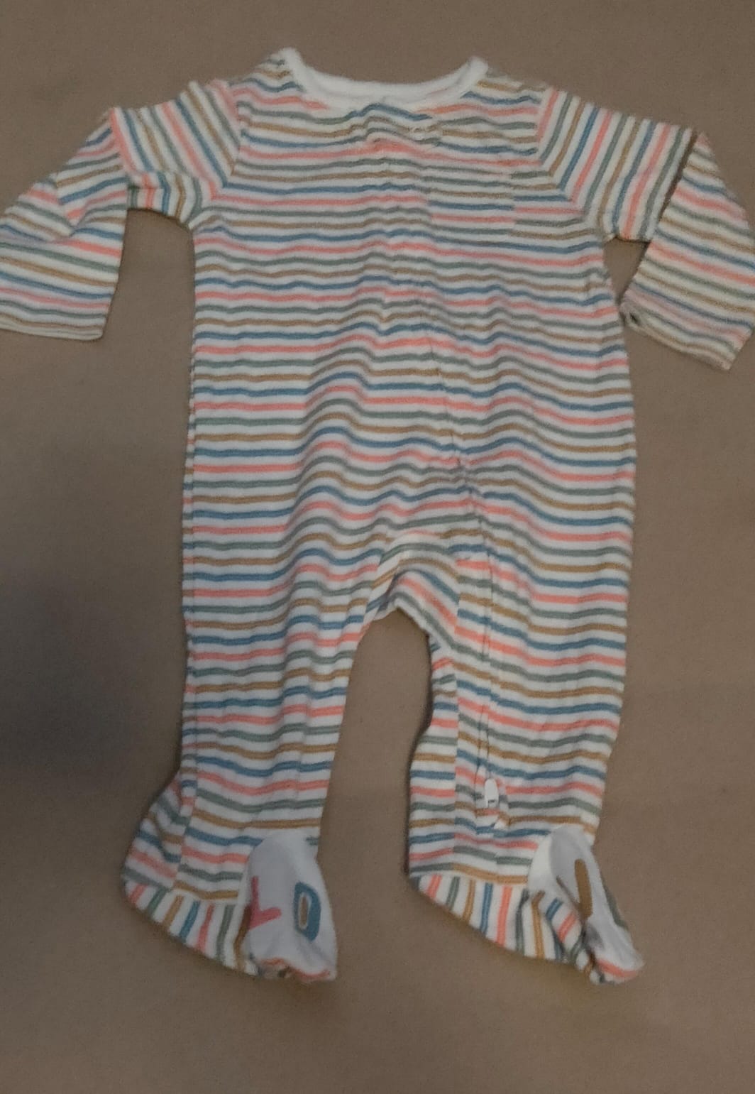 Multi colour stripes with shoe (zipper)- Baby high quality jumpsuit