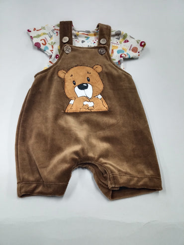 Light brown with green shade 🧸 - Baby Dungaree