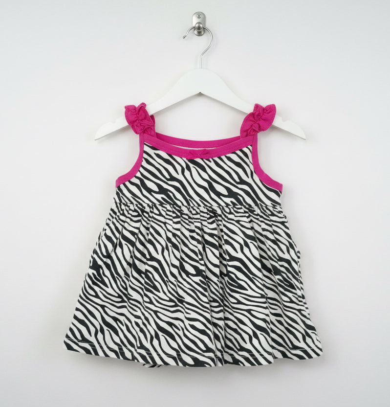 Black with white- Baby Sleeveless frock