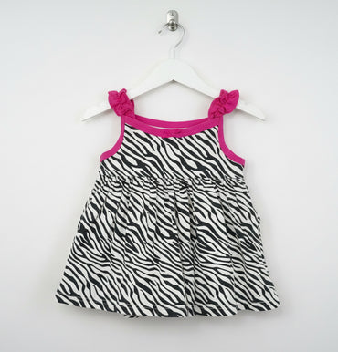 Black with white- Baby Sleeveless frock