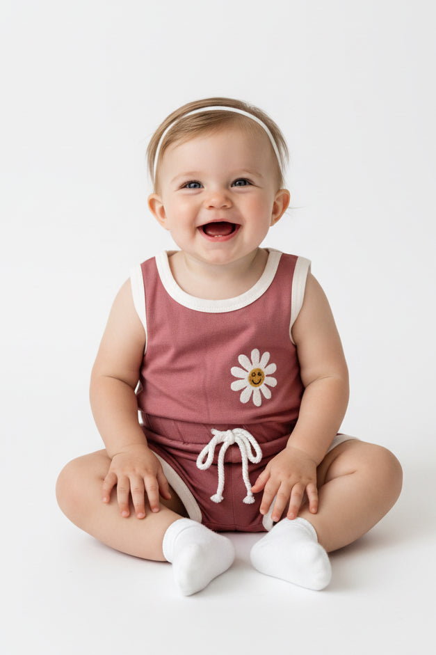 Embroidery flower -Baby High Quality half Jumpsuits