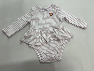 Purple butterfly full sleeve onesies frock