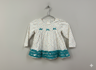 White with blue - baby full sleeve top