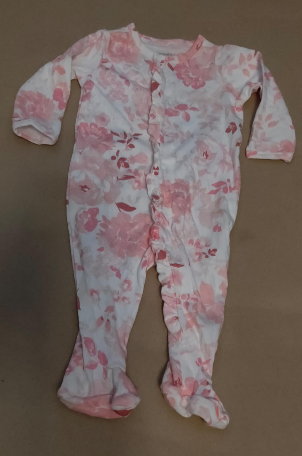 Light white with baby pink 🩷 flower with shoe Baby high quality jumpsuit