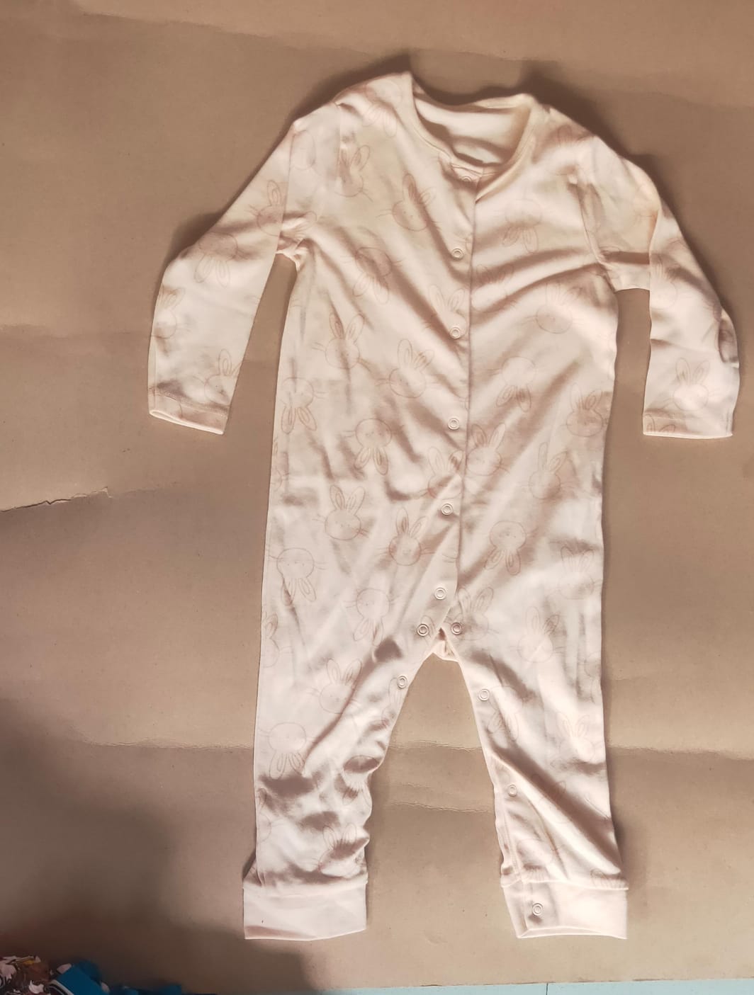 Half white rabbit( zipper) Baby high quality jumpsuit