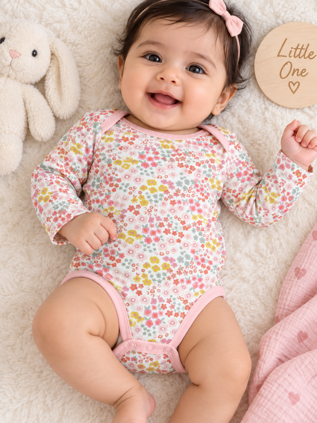 Pastel pink baby romper