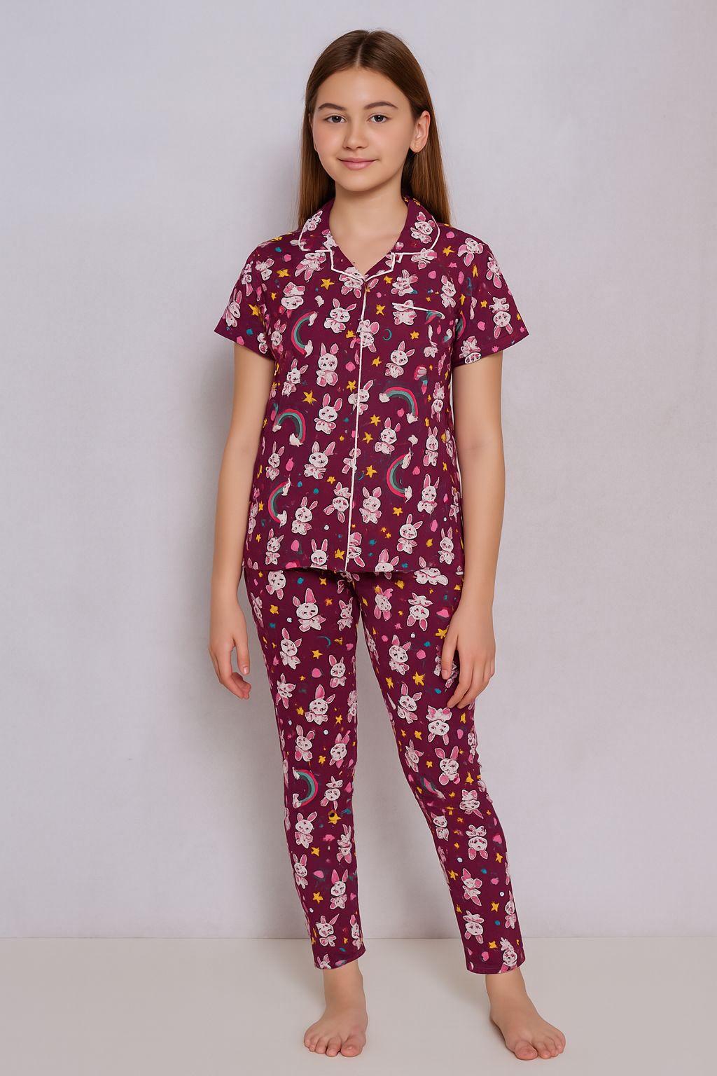 TEENAGE GIRLS COLLAR NIGHT SUITS INC:03