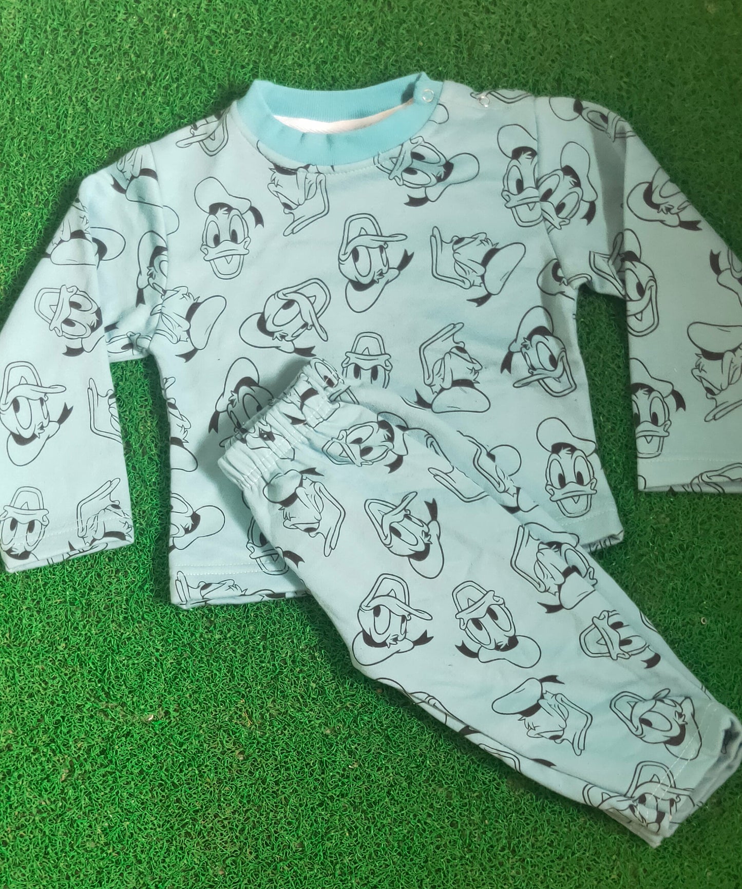 Blue donald duck-Baby LoopKnit Pajama sets