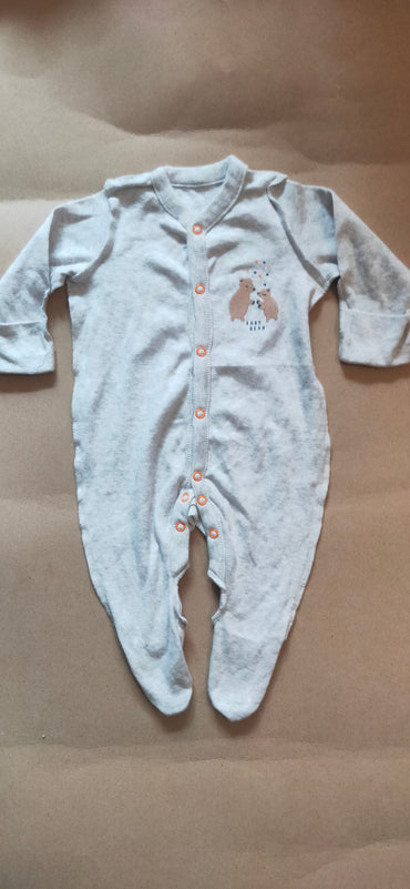 Half grey baby bear 🐻( snap button )Baby High quality jumpsuit