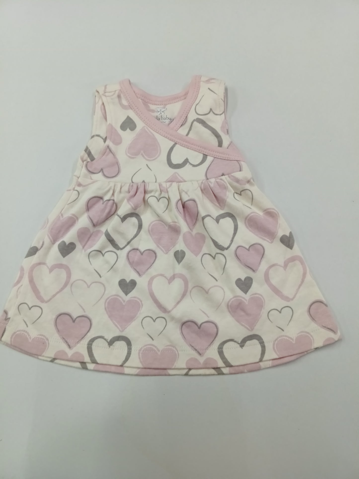 Pink heart- Baby Sleeveless Frock