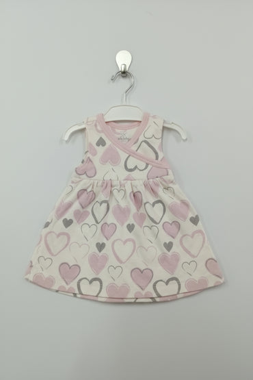 Pink heart- Baby Sleeveless Frock