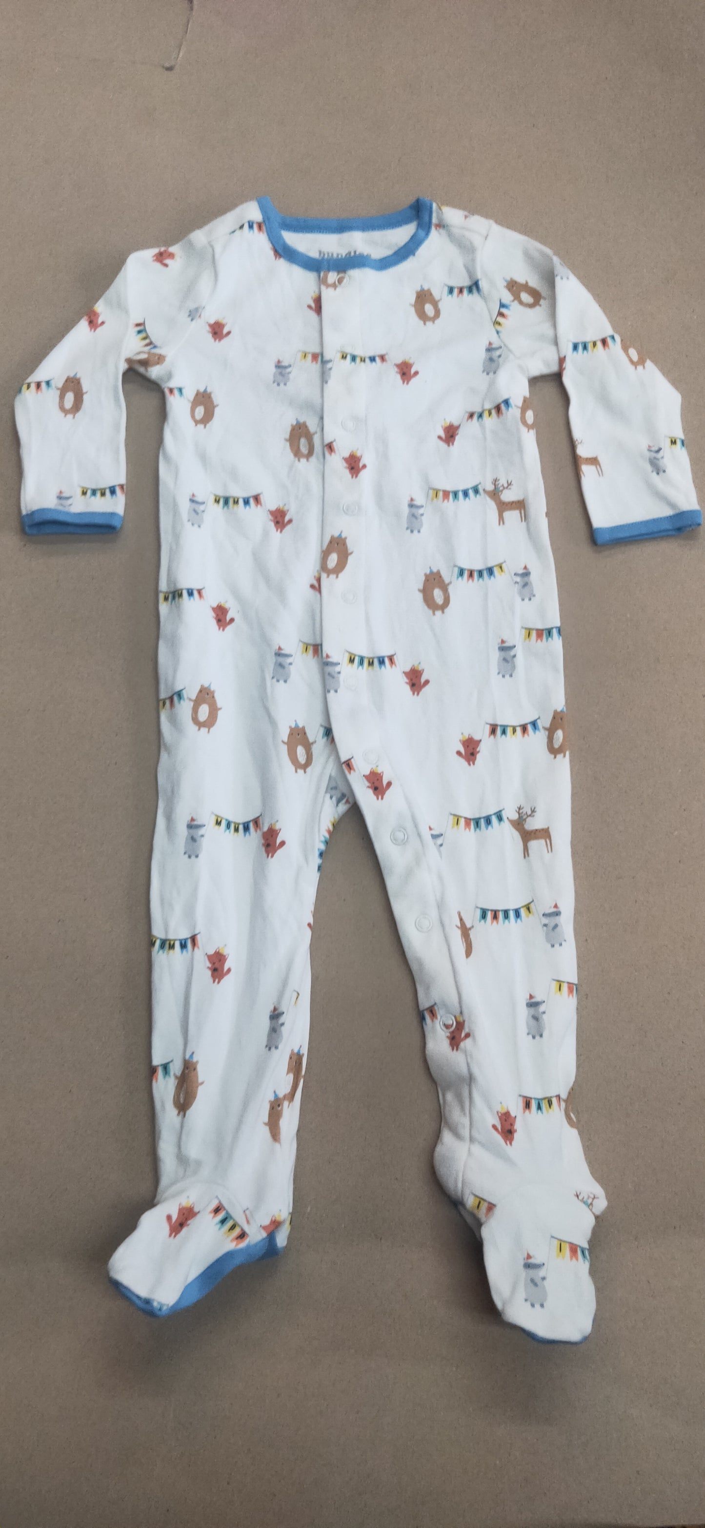 Withe with animals party 🎉 with shoe (snap button)- Baby high quality jumpsuit