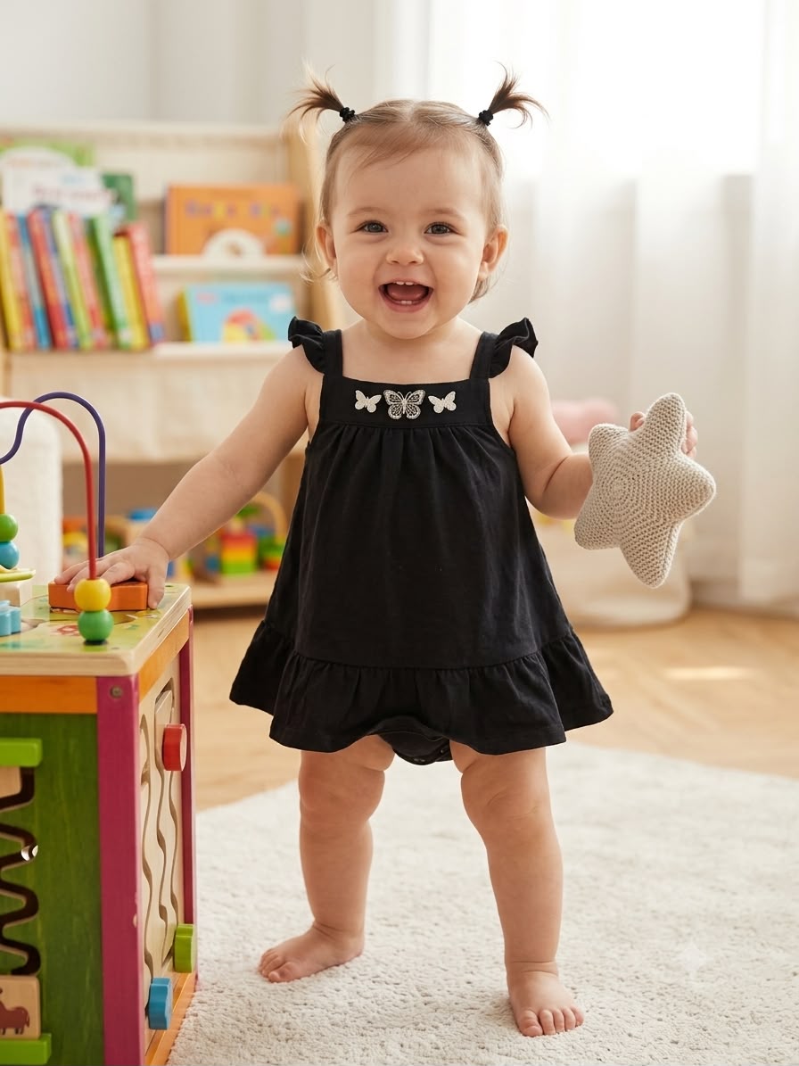 Black with π¦-Onesies frock