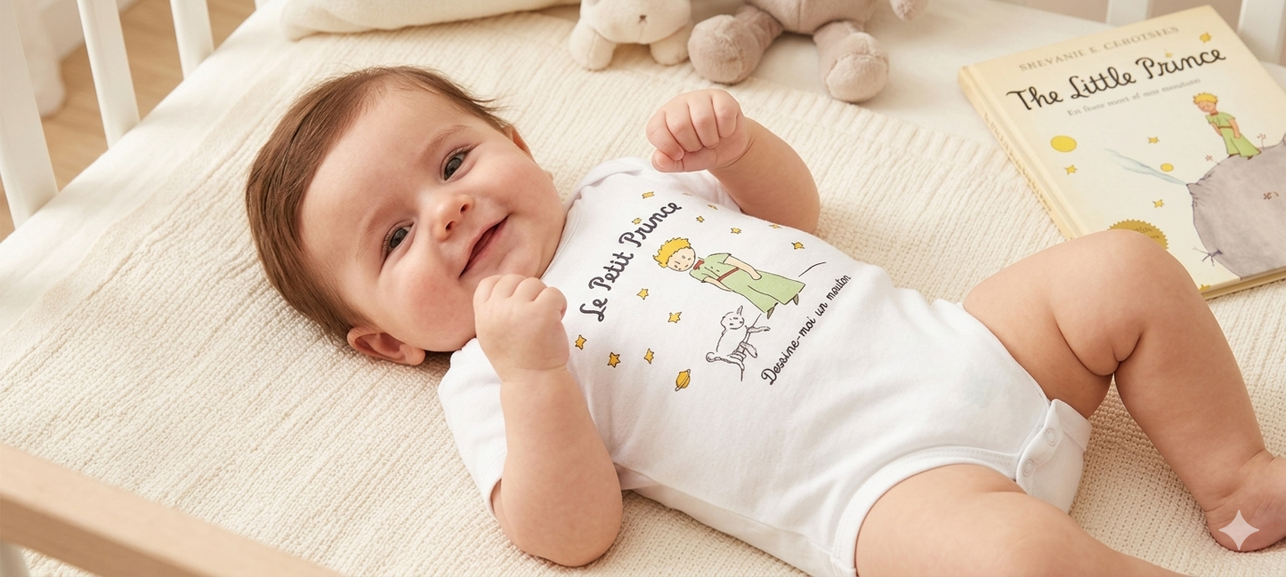 White with Paris - baby romper