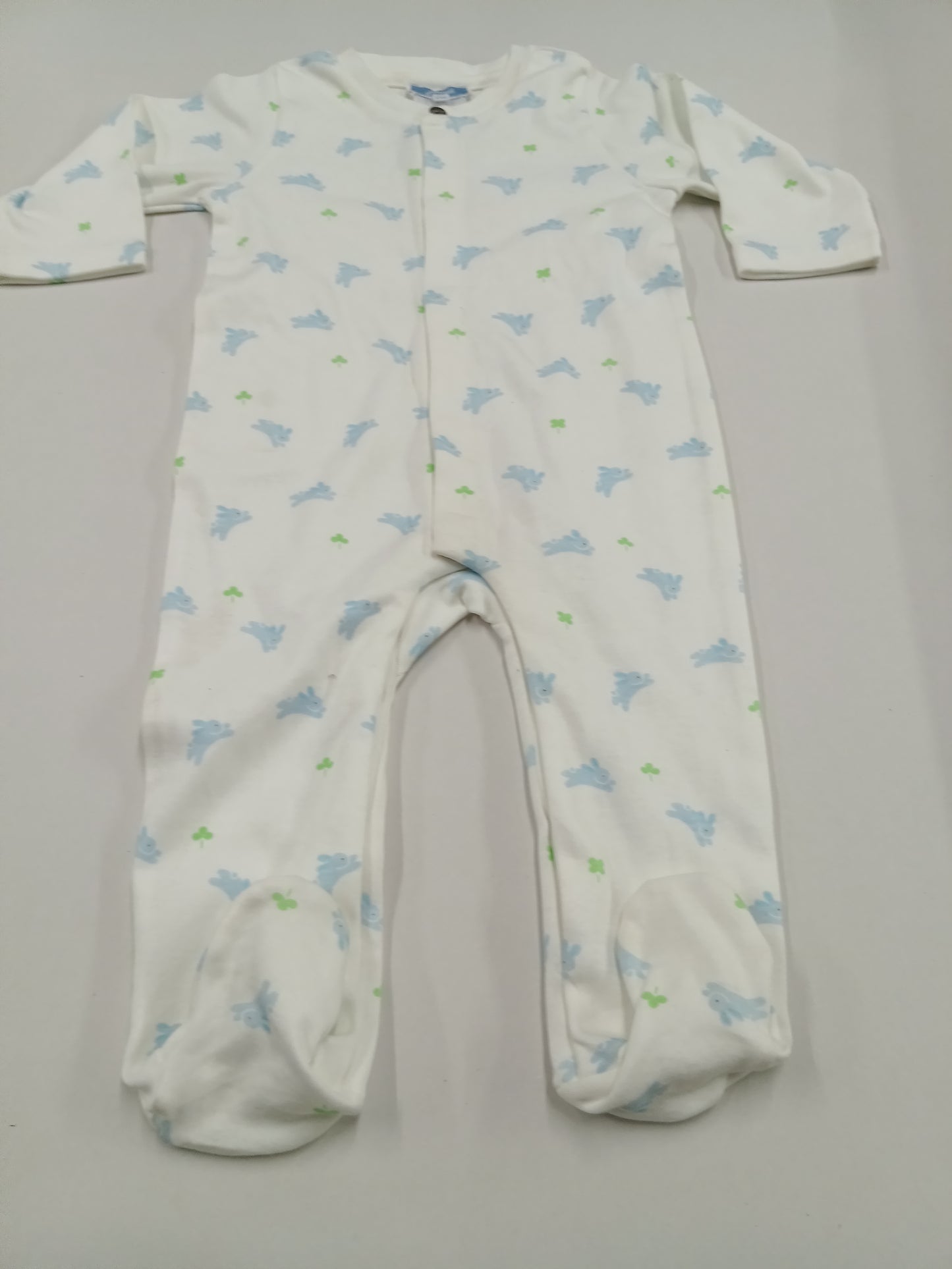 White with blue rabbit -high Quality Baby Jumpsuit