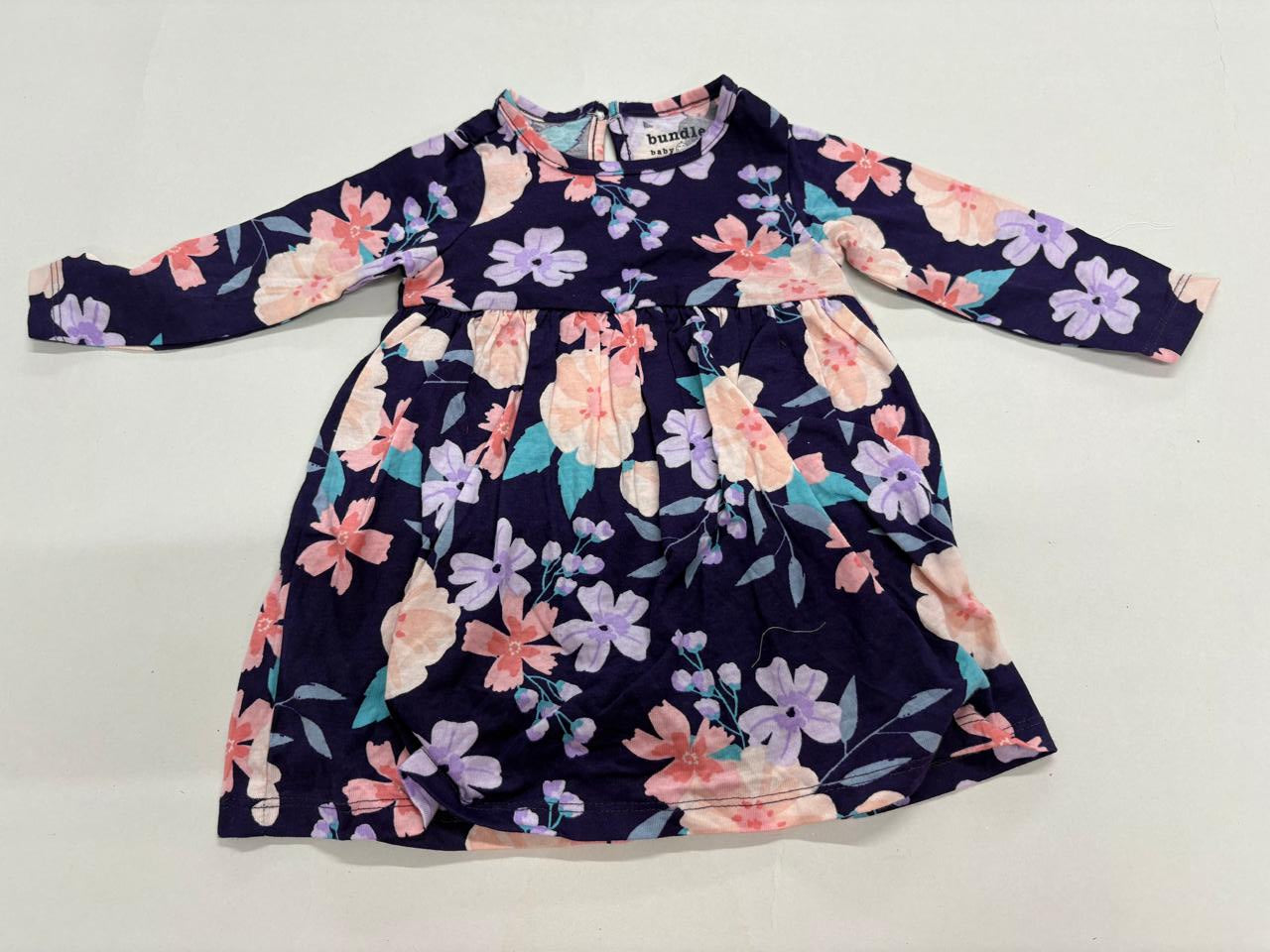 Purple with floral -Onesie full sleeve frock