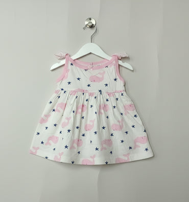 Pink dolphin -Baby Sleeveless frock